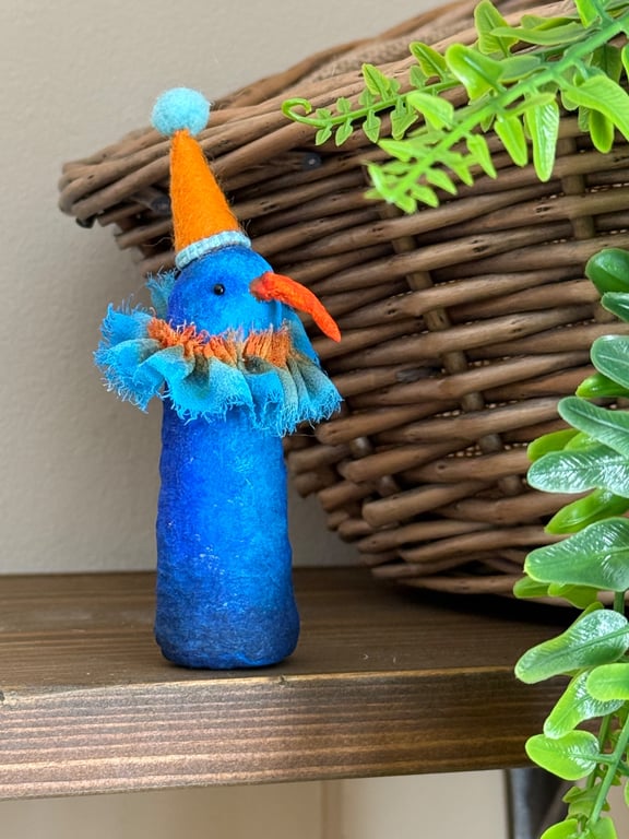 Spun Cotton Blue Bird Art Doll
