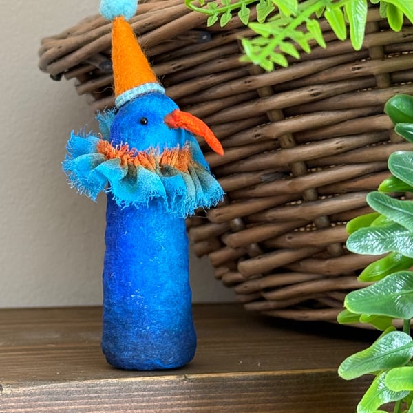 Spun Cotton Blue Bird Art Doll