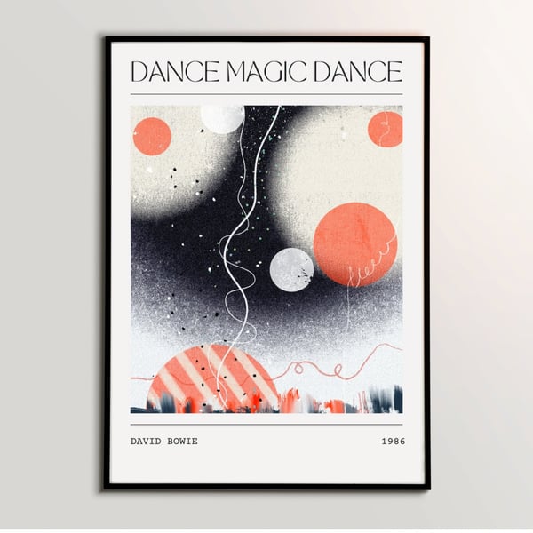Music Poster T Shirt David Bowie Dance Magic Dance Abstract Painting Art Print