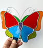 Stained Glass Large Butterfly Suncatcher - Handmade Decoration - Multi - Image 3