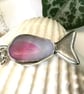 Handcrafted Sterling Silver Seaham Multi Sea Glass Pink Fish Pendant Necklace - Image 1