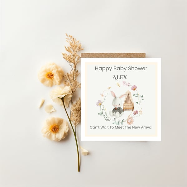 Baby Boy Shower Card, Baby Shower Card, Baby Shower Congratulations Card