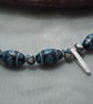  Peruvian bead necklace in a handpainted geometric pattern & silver plate beads - Image 2