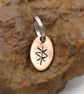 Recycled Oval Copper Protection Bindrune Split Keyring Charm, Bag Charm.