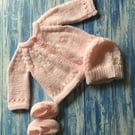 Newborn baby matinee set in pink