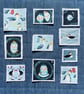 Fabric Postage Stamps - Fishermen & Seagulls 