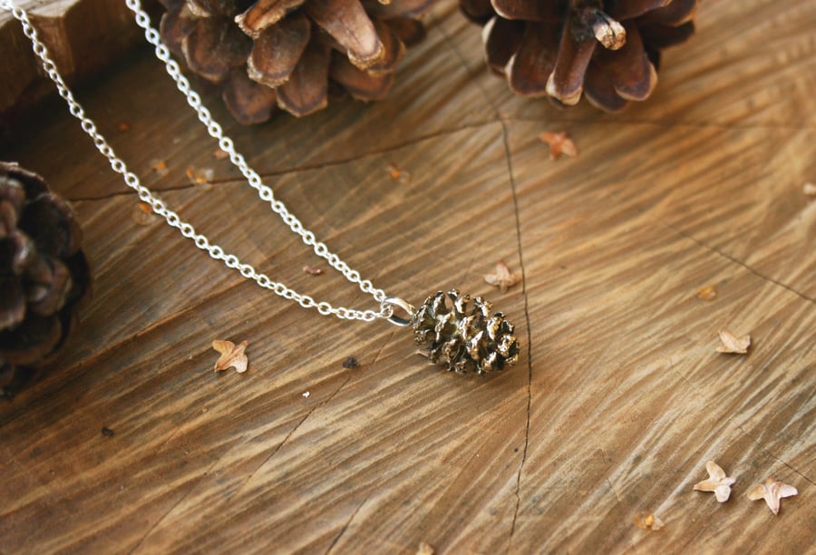 Brass Pinecone Necklace