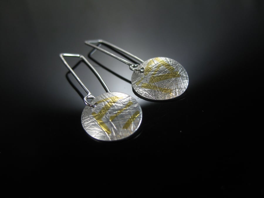 Sterling silver and gold keum boo earrings