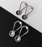 Oxidised silver spoon earrings with hammered detail - long stud silver earrings. - Image 4