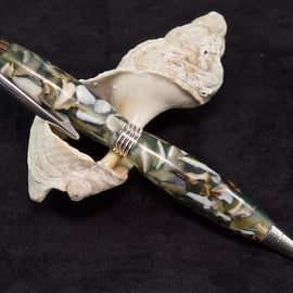 Rollerball pen made with real Orkney sea shells. S15