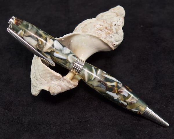 Rollerball pen made with real Orkney sea shells. S15