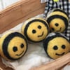 Bumble bee design Tumble dryer balls made from waste and felted wool. 
