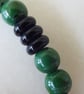 Green  and Black Beaded Adjustable Bracelet - Summer Seconds - Image 3
