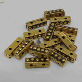 Antique Gold Spacer Bars Connectors Vintage Style x 6 pieces