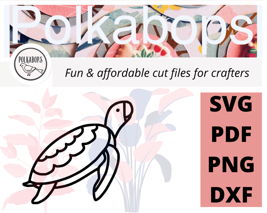 Turtle tortoise animal sea ocean cut file .SVG .PNG .PDF .DXF Cricut Silhoutte