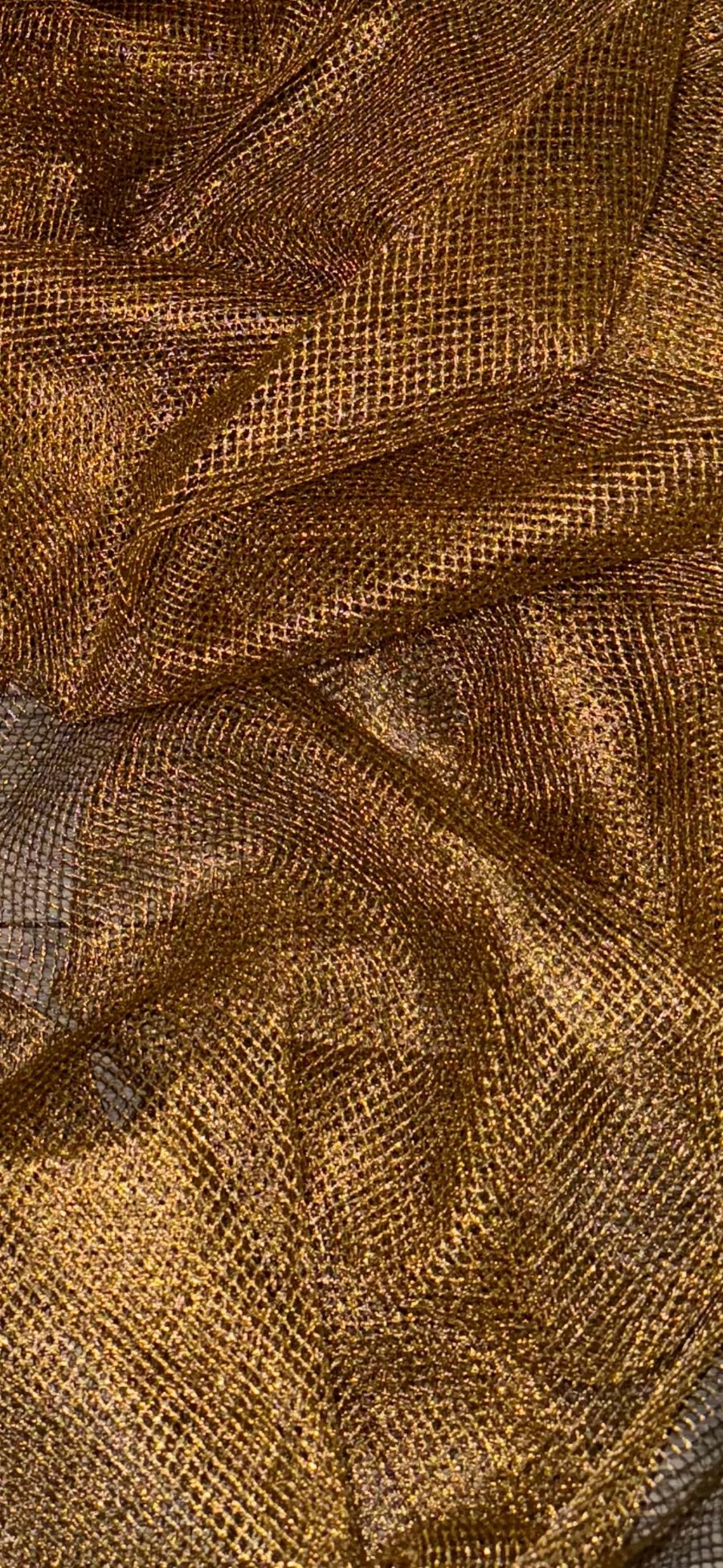 Dark Gold Fishnet Chainmail Mesh Net Fabric 58'' PRICE PER METER
