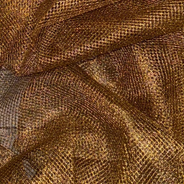 Dark Gold Fishnet Chainmail Mesh Net Fabric 58'' PRICE PER METER
