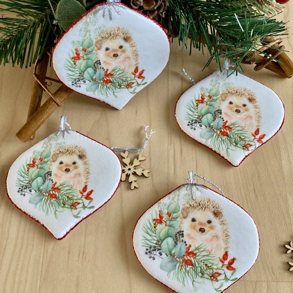 Designer Winter Hedgehog Baubles
