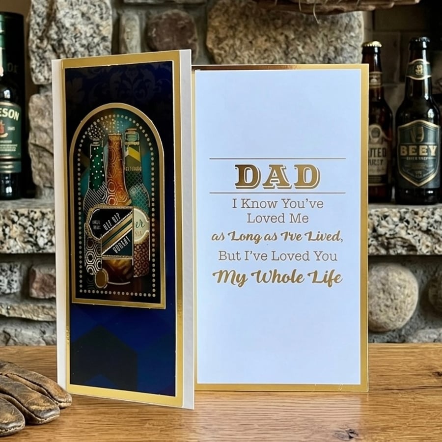 Card for Dad. Card for a Beer Loving Dad. Perfect for Birthday or Father's Day.