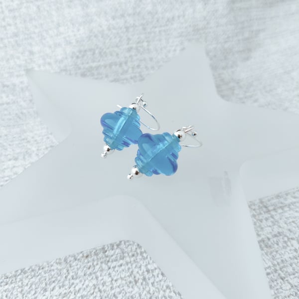 Aqua Lampwork Earrings 