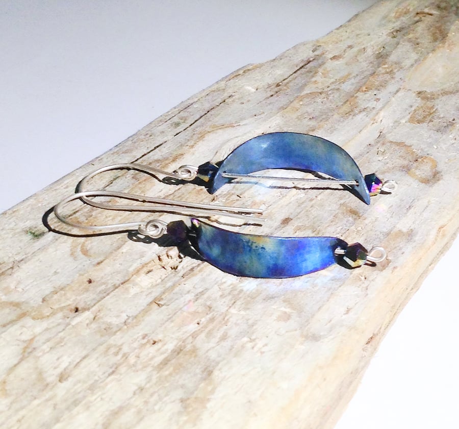 Handmade Coloured Titanium Sail Earrings UK Folksy