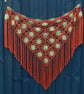 Crochet triangular shawl in sparkly gold, lime and burnt orange - design LF433 - Image 7