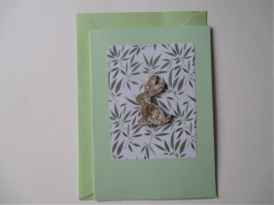 Bunny Rabbit Blank Greeting Card for Birthday Friend Easter or Any Occasion