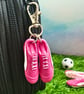 Football Boots Keyring, Soccer Backpack Charm, Keychain For Football Fans, Pink - Image 2