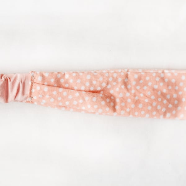 Pastel pink polka dot headband, hairband