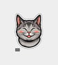 Funny Vinyl Sticker For Adults - Happy Grey Cat - Folksy