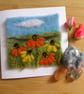 Needle felted Summer Echinacea greetings card