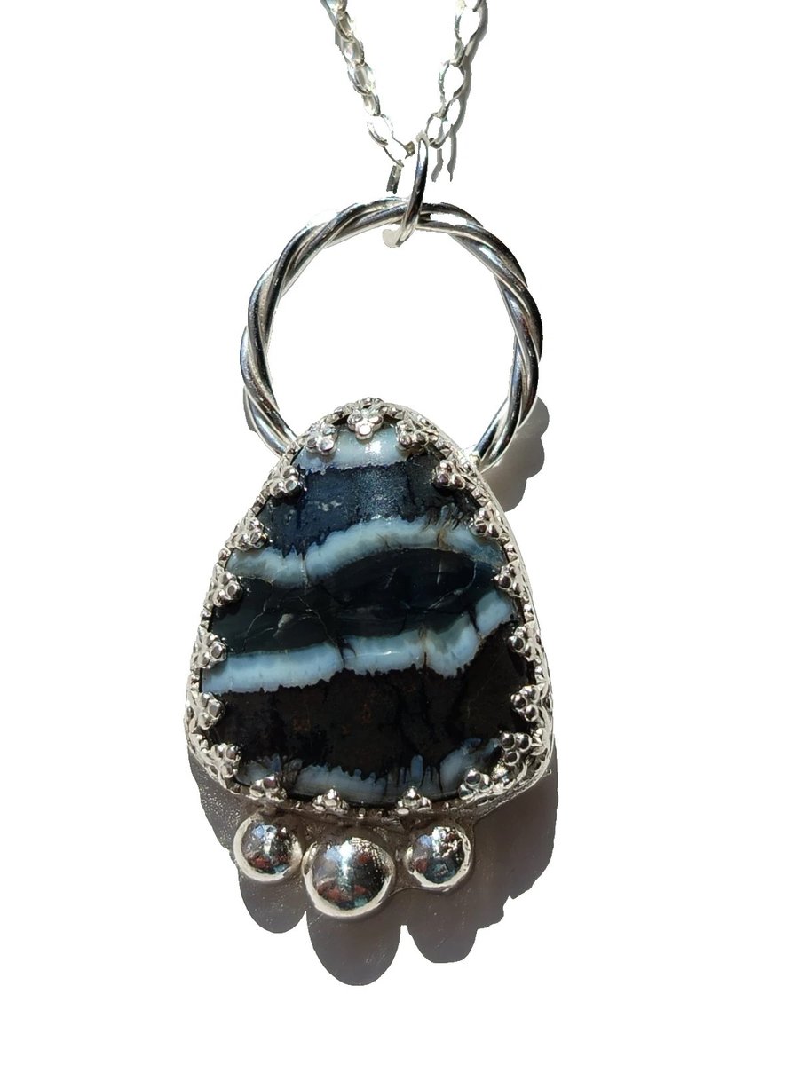 Mammoth Tooth Fossil Necklace Sterling Silver Jewellery Gift Ice Age Recycled