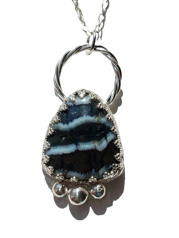 Mammoth Tooth Fossil Necklace Sterling Silver Jewellery Gift Ice Age Recycled