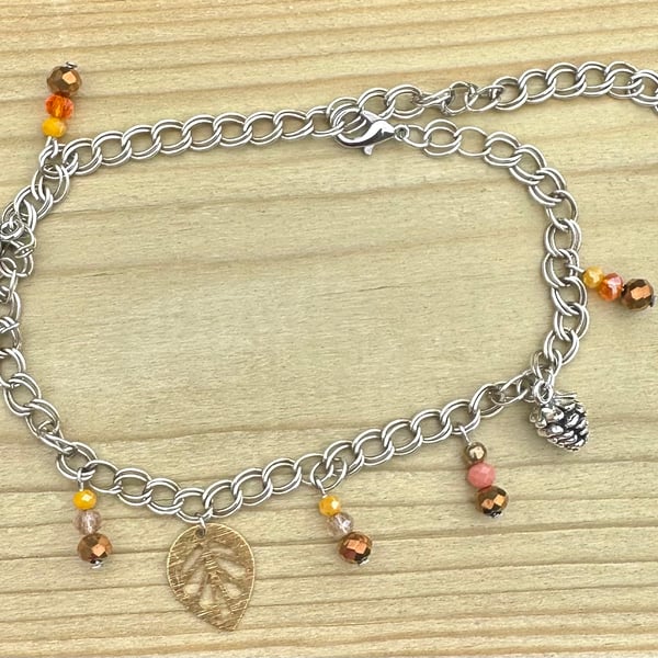 Autumn themed charm bracelet