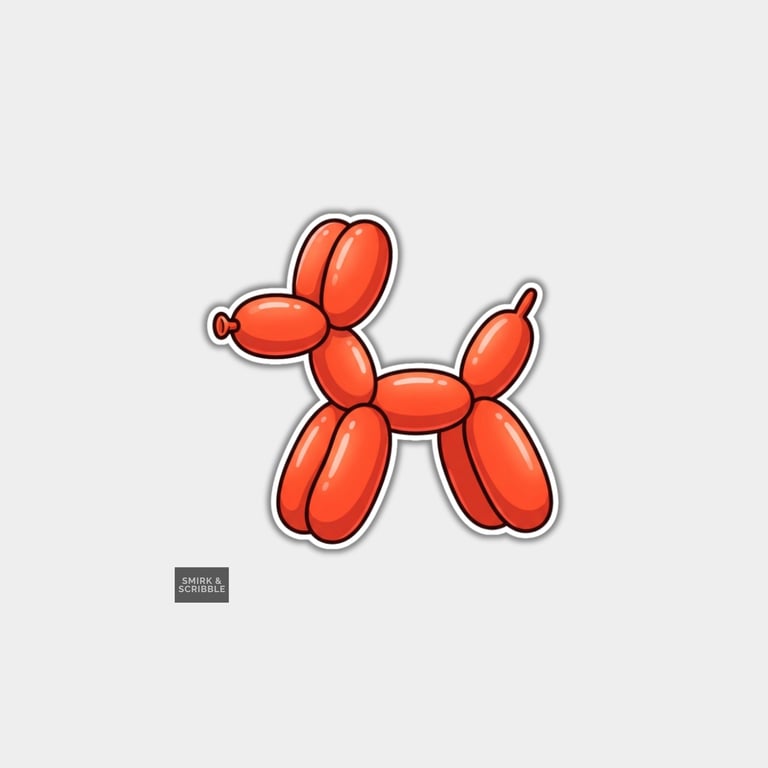 Funny Vinyl Die Cut Sticker For Adults - Cute Balloon Dog
