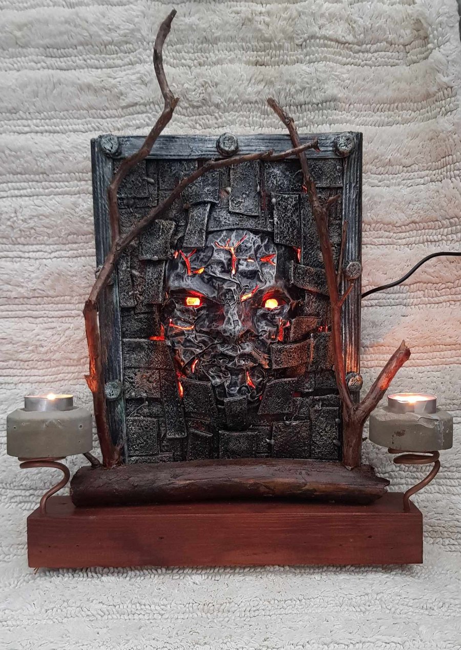 Fantasy Horror Light Up Ornamental Mantelpiece Tea Light Candle Holder