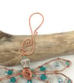 Turquoise Blue Dragonfly Hanging Decoration, Copper Wirework - Image 5