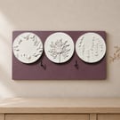Botanical Plaster Cast Wall Key Holder - Handmade Floral Entryway Wall Art