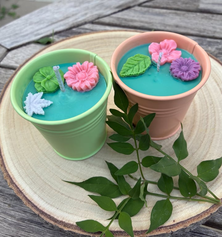 Soy Wax Candle Pair in Tin Pots - Sea Salt Scent