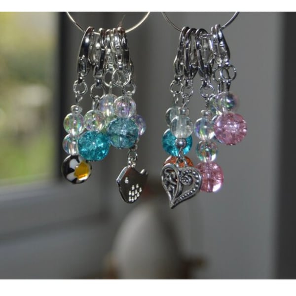Stitch Markers with Beads & Pretty charm 