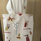 Owls & Badgers Tote Bag, Handmade in the UK
