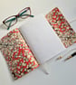 Red Chiyogami Blossom Journal, Notebook or Sketchbook, Hand Bound, Gift for her