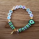Avo Nice Day - Handcrafted Polymer Clay Elasticated Bracelet