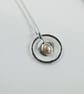Silver Circle Necklace with Cream Pearl - Image 9