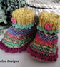 Baby Girl's Hand Knitted Designer Booties 0-3 months size  - Image 1