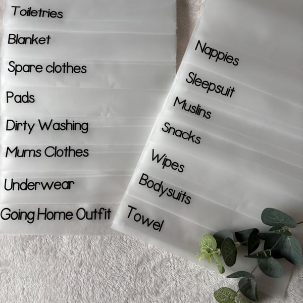 Hospital Organiser Bags. Baby & Mum Essentials, Handmade in Cornwall