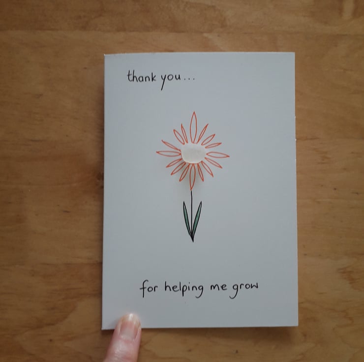 Thank you Cards for Teacher Therapist Carer, Un... Folksy