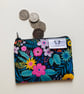 Bold floral print purse: vibrant floral coin purse