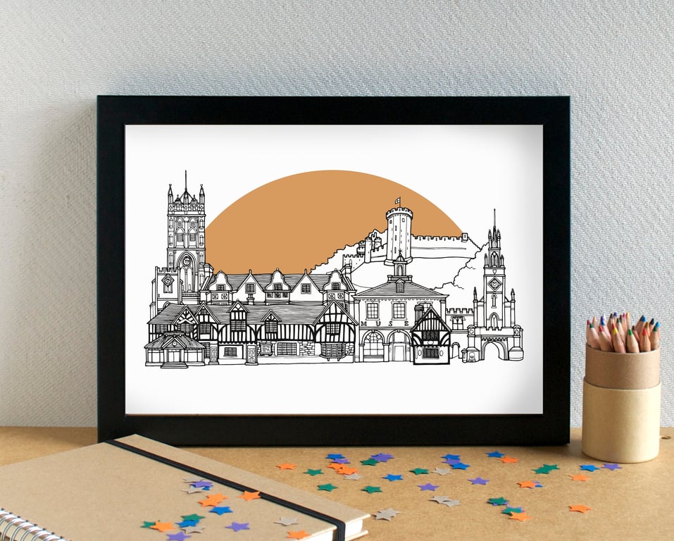 Warwick Skyline Art Print