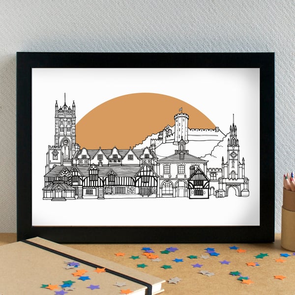 Warwick Skyline Art Print